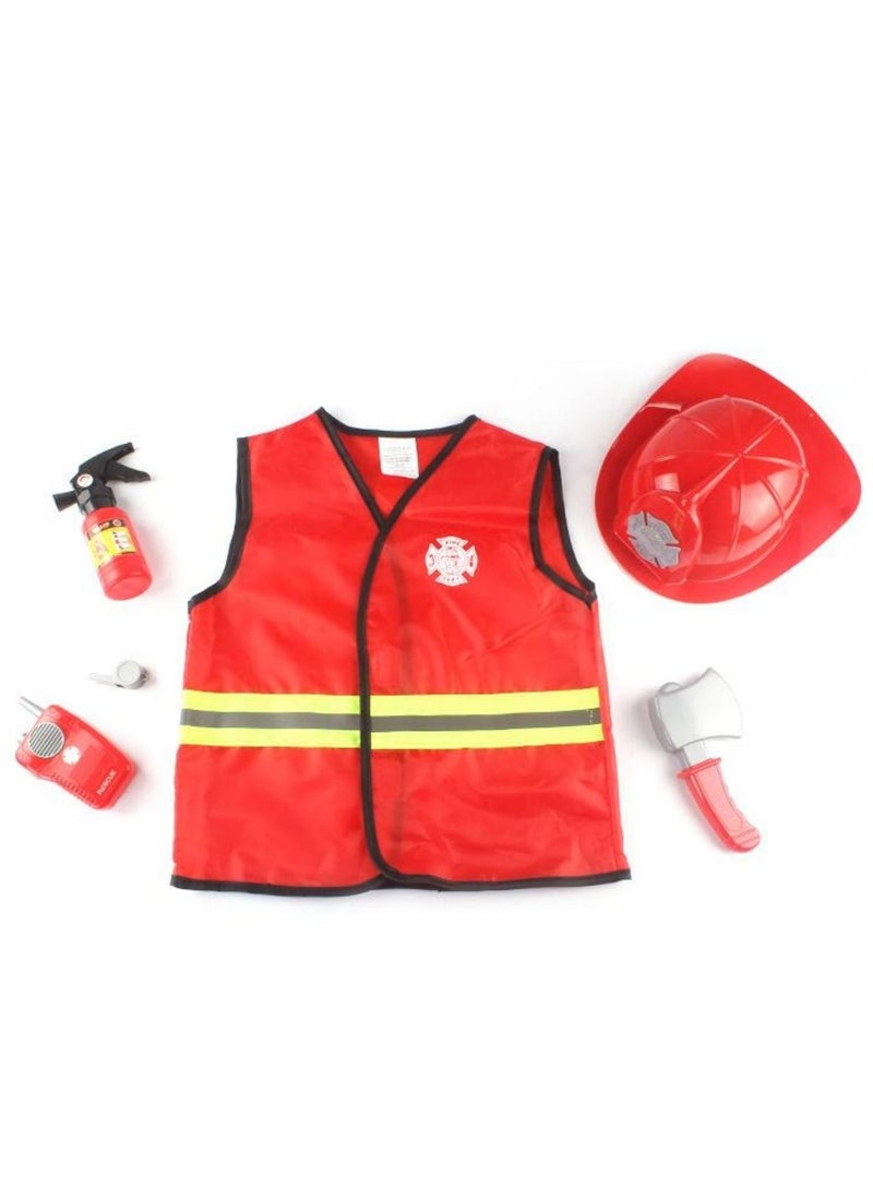 نمط جديد رجال الاطفاء قبعة الملابس طفاية حريق استدعاء آلة صافرة دور لعب لعبة - Image 2