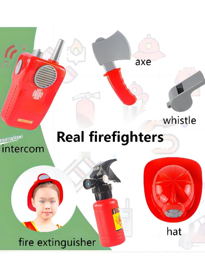 نمط جديد رجال الاطفاء قبعة الملابس طفاية حريق استدعاء آلة صافرة دور لعب لعبة - Image 3