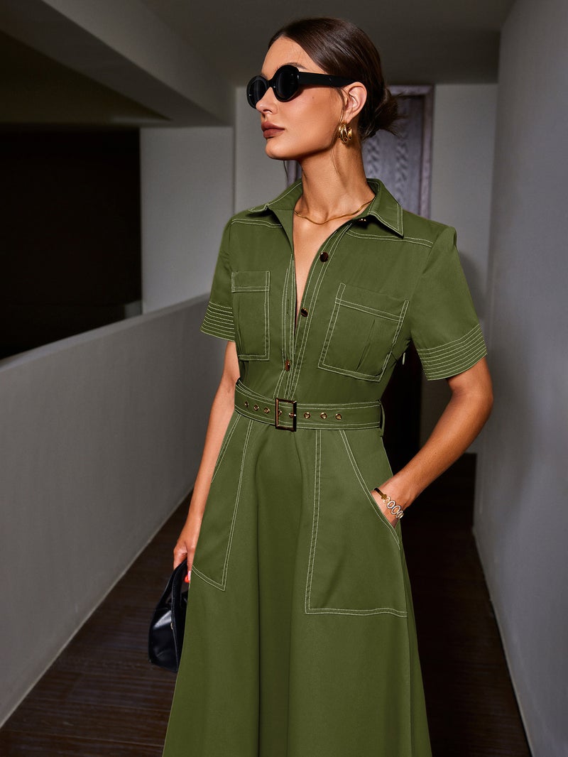 SIMPLEE Elegant Midi Dress for Women | Perfect for cocktail parties, holiday weddings, evening gowns, casual summer parties, and beach vacations. - Image 3