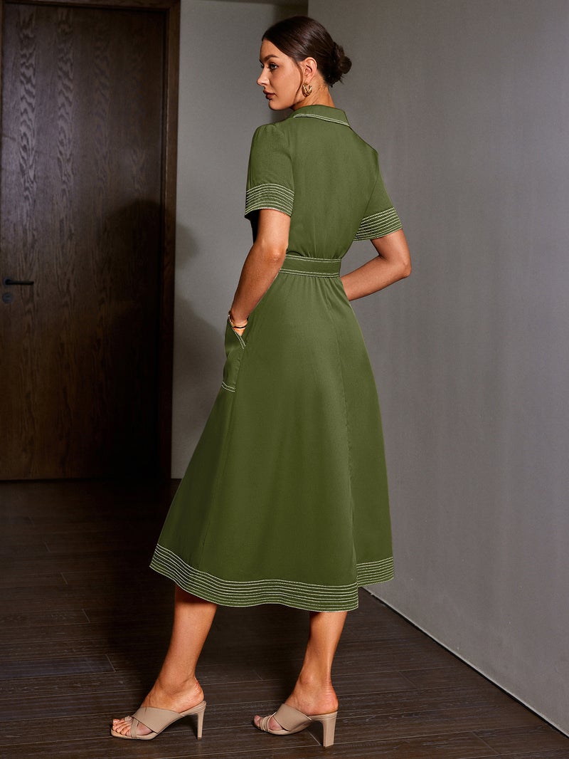 SIMPLEE Elegant Midi Dress for Women | Perfect for cocktail parties, holiday weddings, evening gowns, casual summer parties, and beach vacations. - Image 4