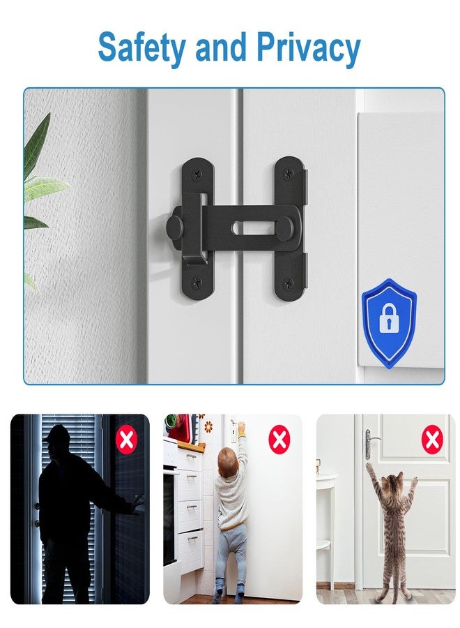 SMARTSTANDARD Barn Door Lock, 180 Degree Barn Door Latch, Matte Black Steel Gate Latch Hardware, Barn Door locks and Latches for Bedroom, Wooden Fence, Pocket Door, Cat Door (Black, 4PCS) - Image 5