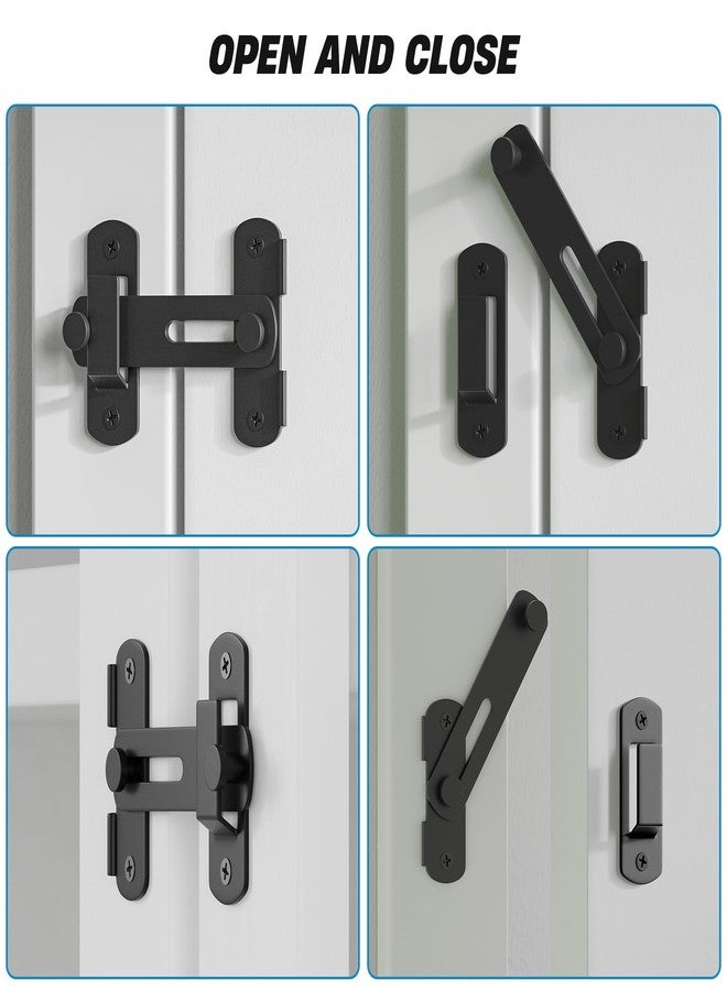 SMARTSTANDARD Barn Door Lock, 180 Degree Barn Door Latch, Matte Black Steel Gate Latch Hardware, Barn Door locks and Latches for Bedroom, Wooden Fence, Pocket Door, Cat Door (Black, 4PCS) - Image 4