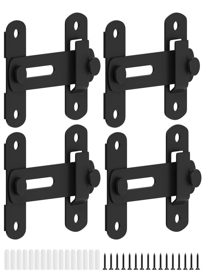 SMARTSTANDARD Barn Door Lock, 180 Degree Barn Door Latch, Matte Black Steel Gate Latch Hardware, Barn Door locks and Latches for Bedroom, Wooden Fence, Pocket Door, Cat Door (Black, 4PCS) - Image 1