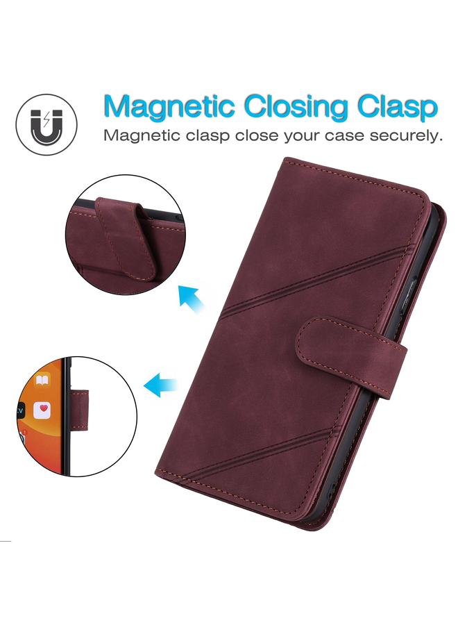 زبون جراب لهاتف Huawei P30 Pro Skin Feel Business جراب جلد PU أفقي قابل للطي مع حامل وفتحات بطاقات متعددة ومحفظة وحبل وإطار صورة - Image 4