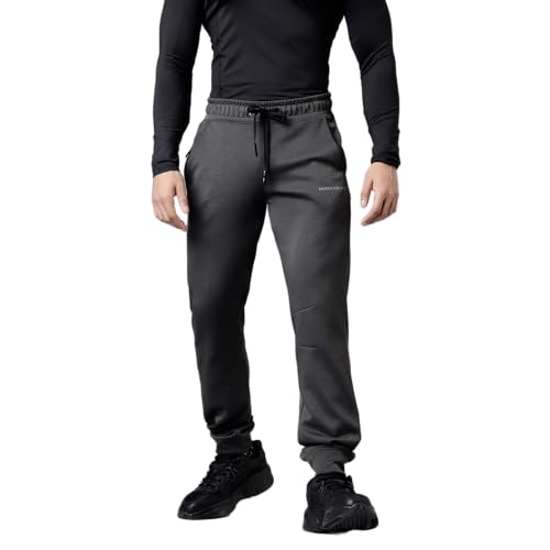 MuscleBlaze Squat-Proof Mid Rise Joggers for Men, Lower for Gym & Sports (Anthracite Grey), Medium - Image 1