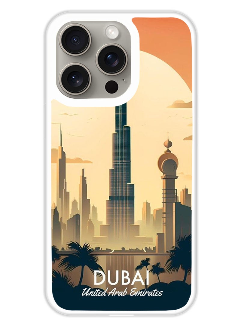 Theodor Protective Case Cover For APPLE IPHONE 15 Pro Max Dubai 2 (White Bumper) - Image 1