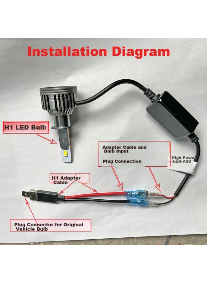 Sast Car Led Headlight H1 Adapter Cable, Led Headlight H1 Adapter Cable, One Pair Of Two Pieces - Image 2