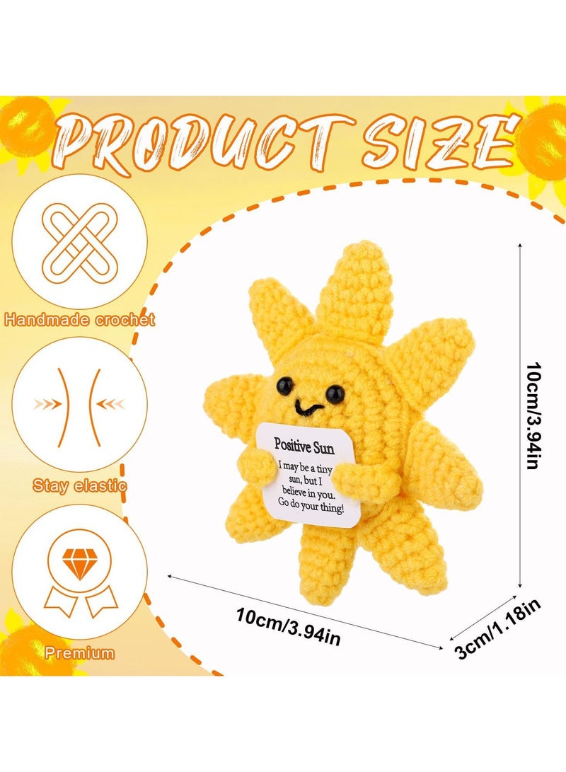 general Funny Positive Crochet Sun - Handmade Yarn Ornament, Cute Smile Decoration for Kids Room/Bag/Keychain, Healing Gift - Image 2