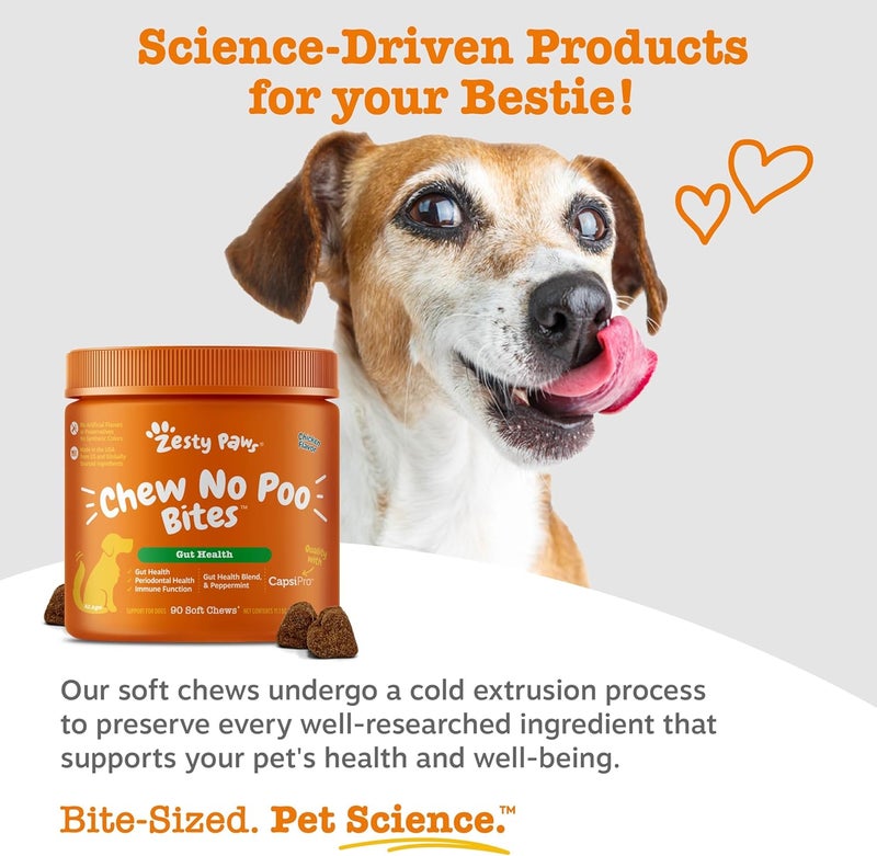 زيساي بوس Zesty Paws Chew No Poo Bites للكلاب – مكملات لتخفيف عادة أكل البراز – مكملات طرية لردع الكلاب عن أكل برازهم أو براز الكلاب الآخرين – تدعم الجهاز الهضمي واللثة والجهاز المناعي بفضل البروبيوتيكات – مكونات الدجاج – عبوة تحتوي على 90 قطعة. - Image 5
