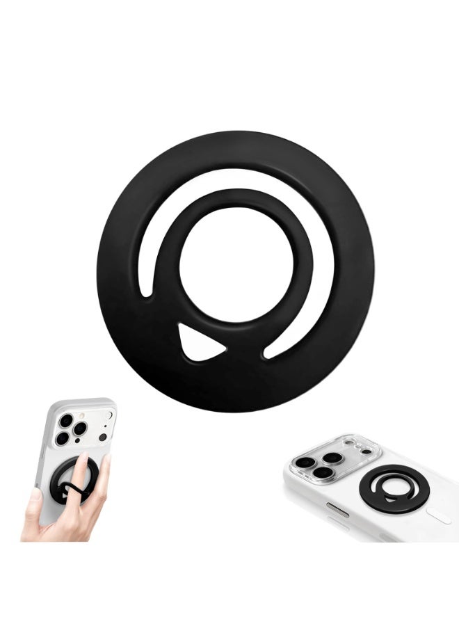 Dual-Sided Magnetic Phone Grip Holder with 3 Metal Plates, Strong N52 MagSafe Phone Ring Stand, Soft Silicone Finger Strap Holder for iPhone 17/16/15/14/13/12 Series, Compatible with MagSafe Cases and Non-MagSafe Phones - Image 1