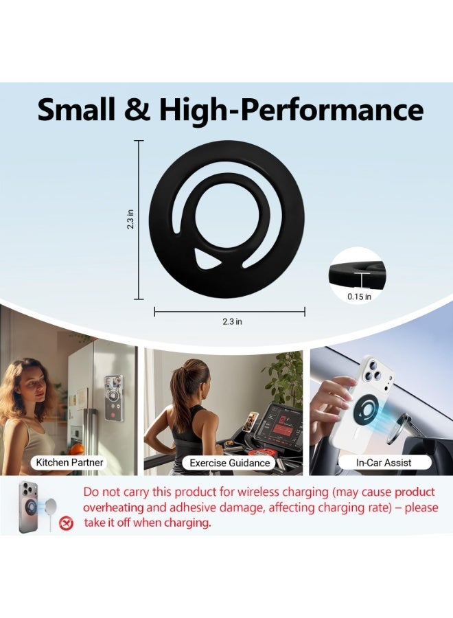Dual-Sided Magnetic Phone Grip Holder with 3 Metal Plates, Strong N52 MagSafe Phone Ring Stand, Soft Silicone Finger Strap Holder for iPhone 17/16/15/14/13/12 Series, Compatible with MagSafe Cases and Non-MagSafe Phones - Image 5