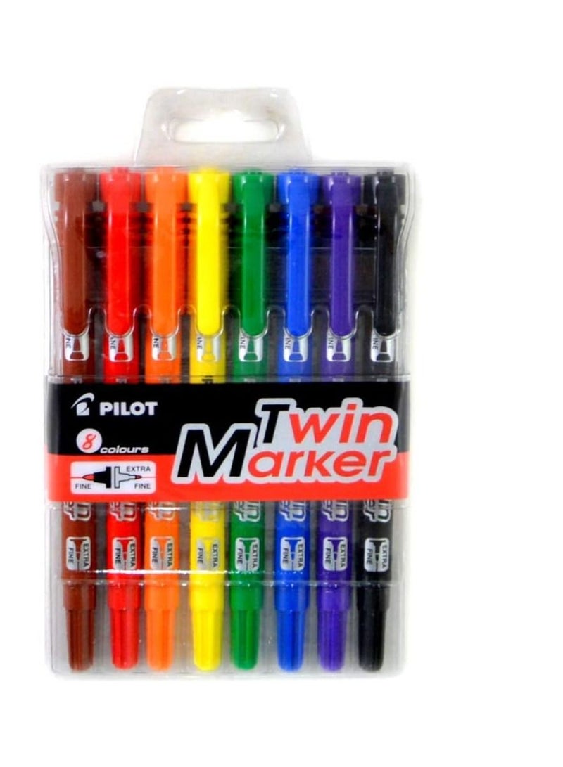 PILOT PILOT 8-Piece Double Sided Twin Marker Multicolour 