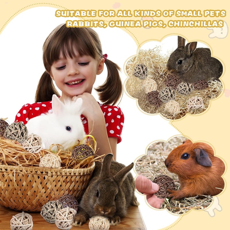 Sosation 24 Packs Guinea Pigs Toys Small Animals Play Balls Chew Gnawing Treats Bunny Toys Hay Grass Balls for Small Animals Entertainment PET Cage Accessories - Image 5
