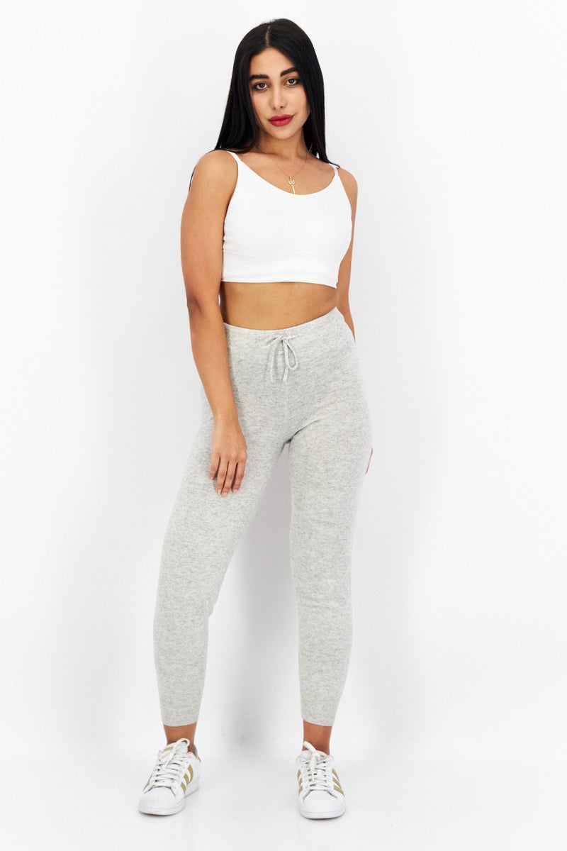 Lyle & Scott سروال جوجرز للنساء بقصة عادية مع حبل سحب، رمادي فاتح مائل إلى الرمادي - Image 4