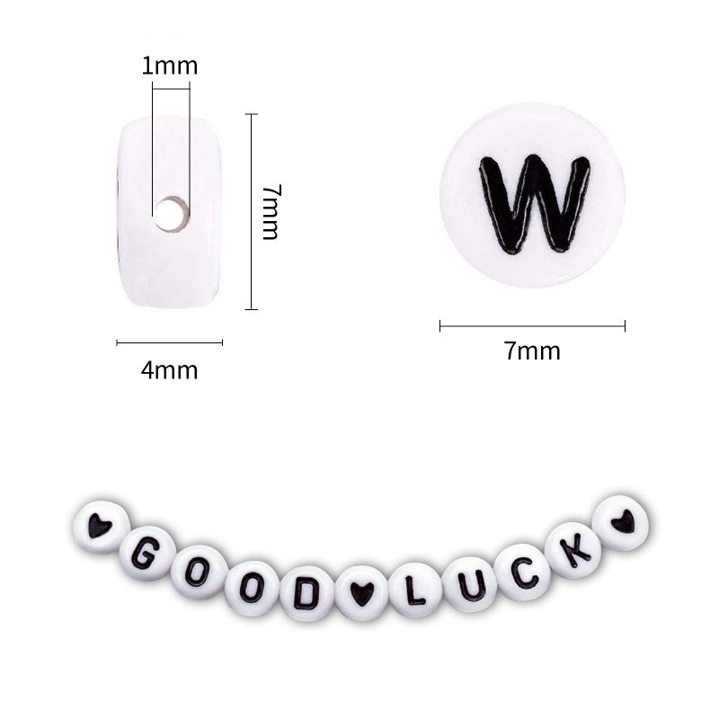 Weiyiziens 1400pcs Letter Beads, 4x7 mm Acrylic Alphabet Beads, Beads for Jewelry and Bracelet Making, in 28 Grid Box (White and Black) - Image 3