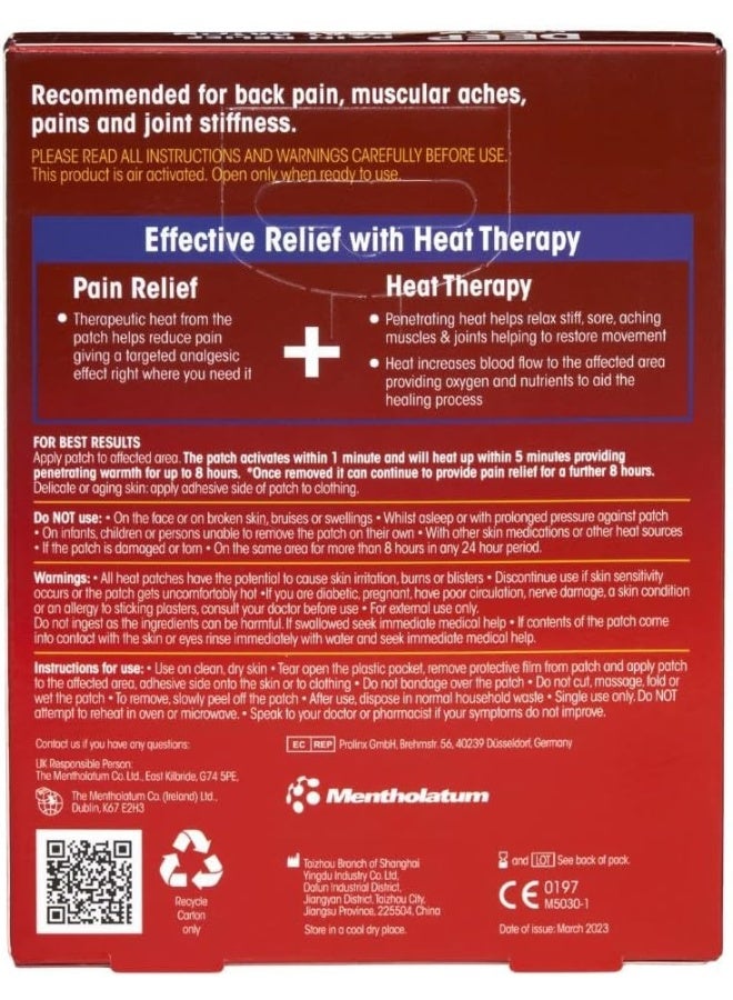 Deep Heat Pain Relief Heat Patch, Muscular Aches, Pains, Joint Stiffness (Pack of 4 Patches) - Image 3
