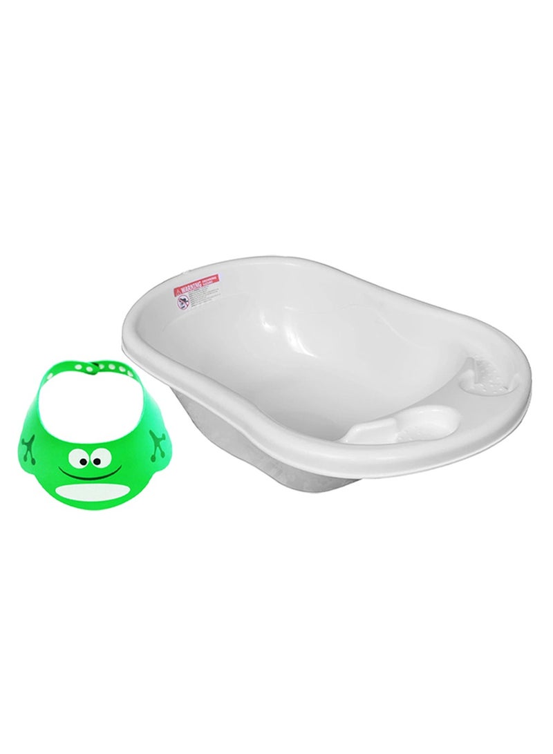STAR BABiES Sunbaby Buy 1 Get 1 (Splash bath tub with kids shower cap - White/Green - Image 1