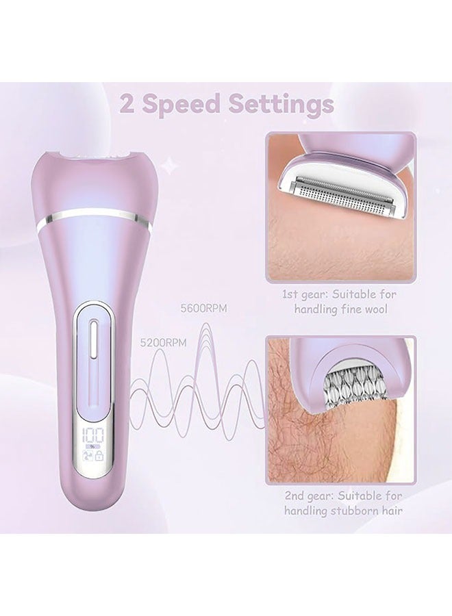 Sthxyfaith Electric Shavers for Women, 7 in 1 Hair Removal Kit with Epilator Bikini Trimmer Face Razor Body Brush Face Massager Foot Callus Remover, IPX7 Waterproof Lady Razors Set for Legs Armpit Bikini Pubic - Image 4