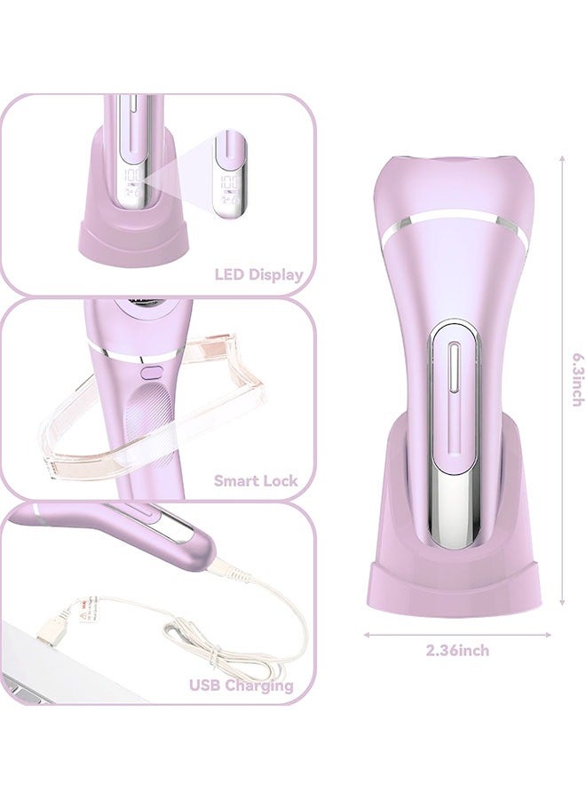 Sthxyfaith Electric Shavers for Women, 7 in 1 Hair Removal Kit with Epilator Bikini Trimmer Face Razor Body Brush Face Massager Foot Callus Remover, IPX7 Waterproof Lady Razors Set for Legs Armpit Bikini Pubic - Image 5