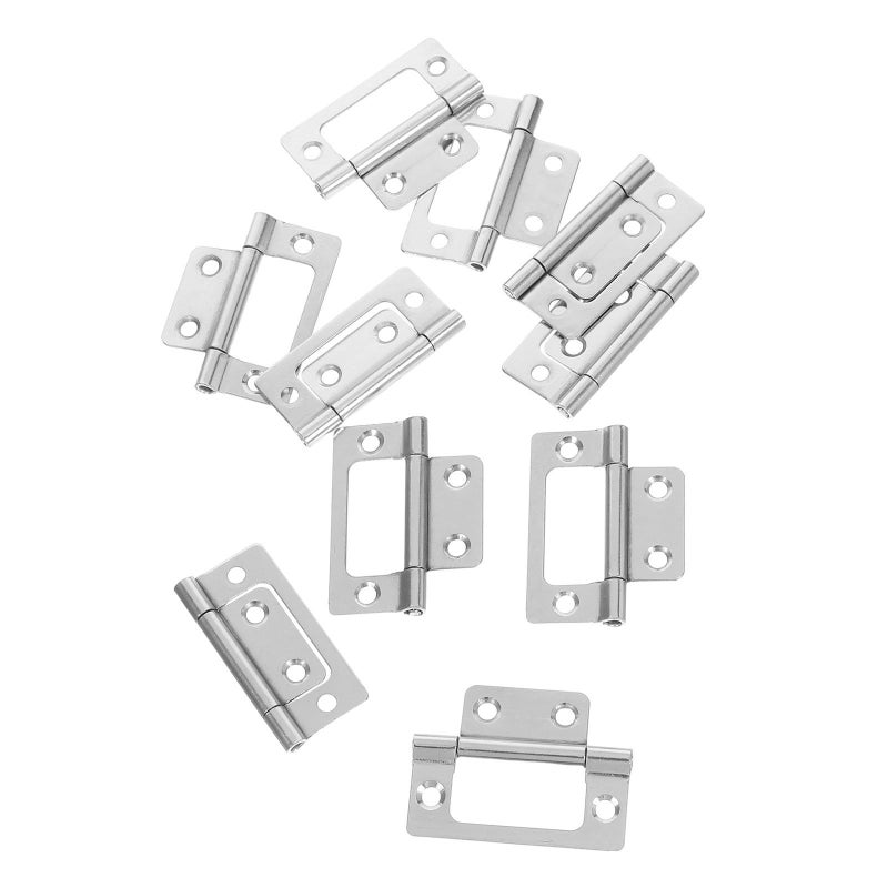 Heavy Duty Stainless Steel Cabinet Hinges 10pcs Quiet Flat Mount for Kitchen Wardrobe Door - Image 2