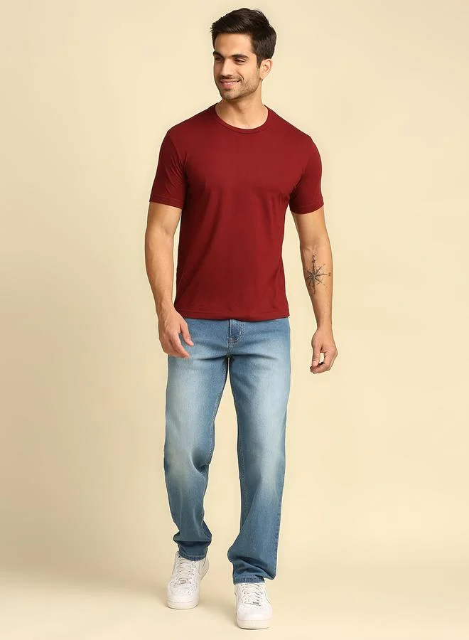 هاي ستار جينز رجالي أزرق بقصة ضيقة وتلاشي ثقيل