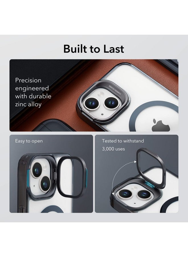اي اس ار جراب ESR لهاتف iPhone 13/14، متوافق مع MagSafe، حامل حلقي للكاميرا قابل للتعديل، ظهر مقاوم للخدش، حماية من الدرجة العسكرية، TPU، غطاء خلفي مغناطيسي كلاسيكي مع حامل، أسود شفاف  - Image 5