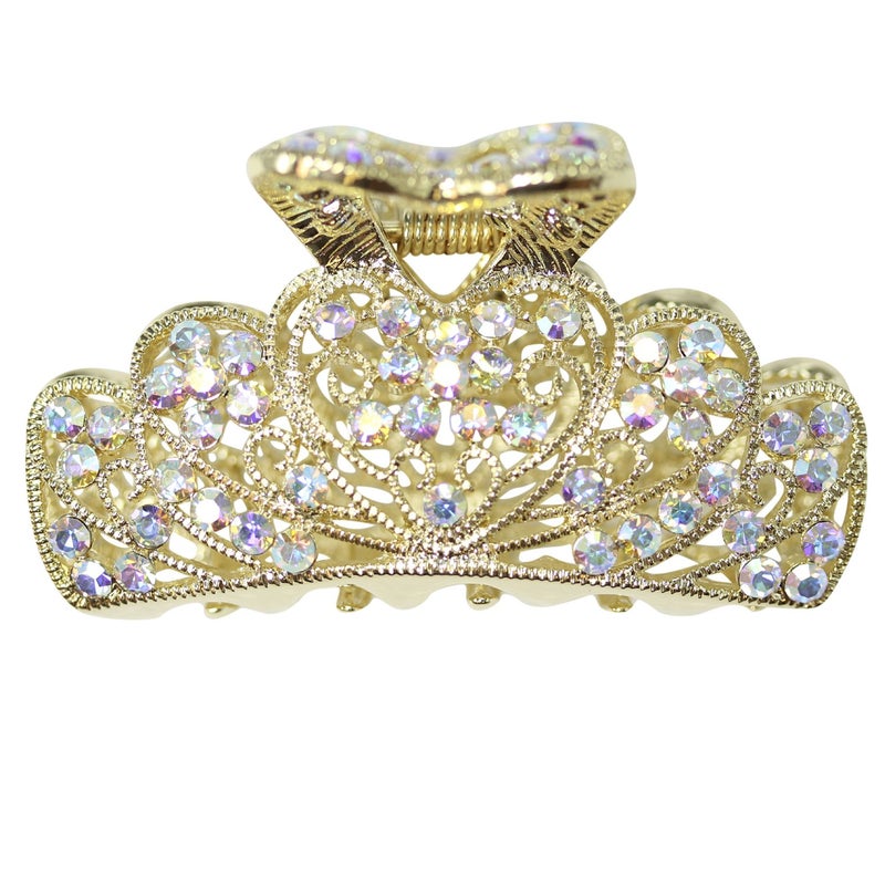 Faship Sparkling AB Rhinestone Crystal Floral Hair Claw Clips