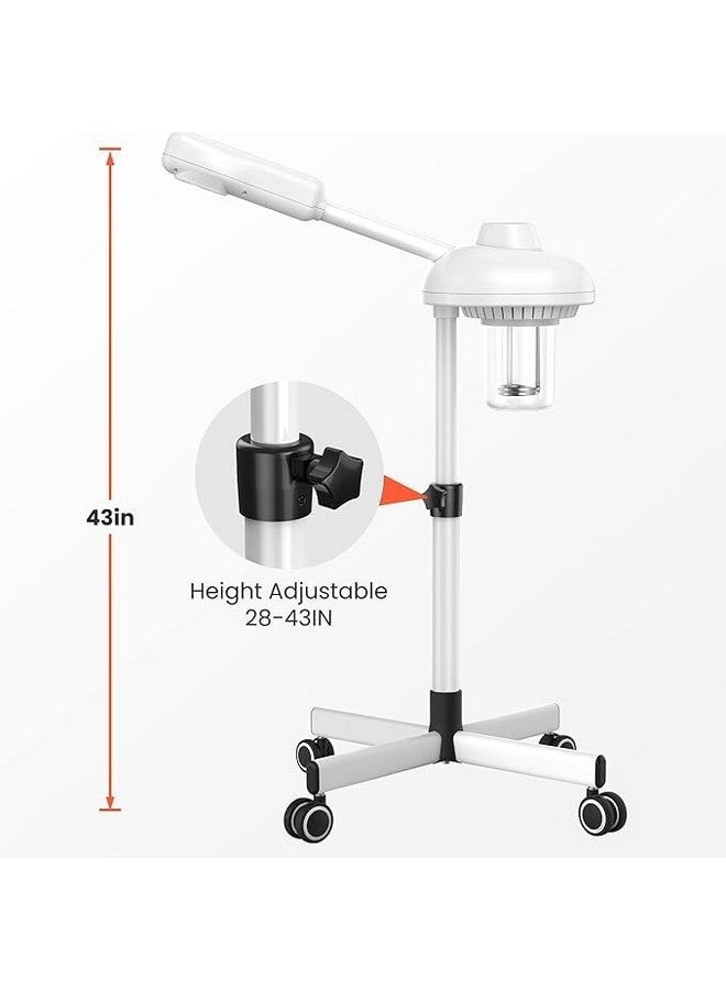 Qtavia Professional Facial Steamer, Face Steamer on Wheels, Ozone Face Steamer for Facial, Stand Facial Steamer Adjustable Height for Spa, Salon and at Home Use - Image 4