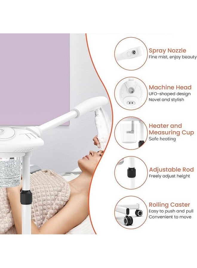 Qtavia Professional Facial Steamer, Face Steamer on Wheels, Ozone Face Steamer for Facial, Stand Facial Steamer Adjustable Height for Spa, Salon and at Home Use - Image 3