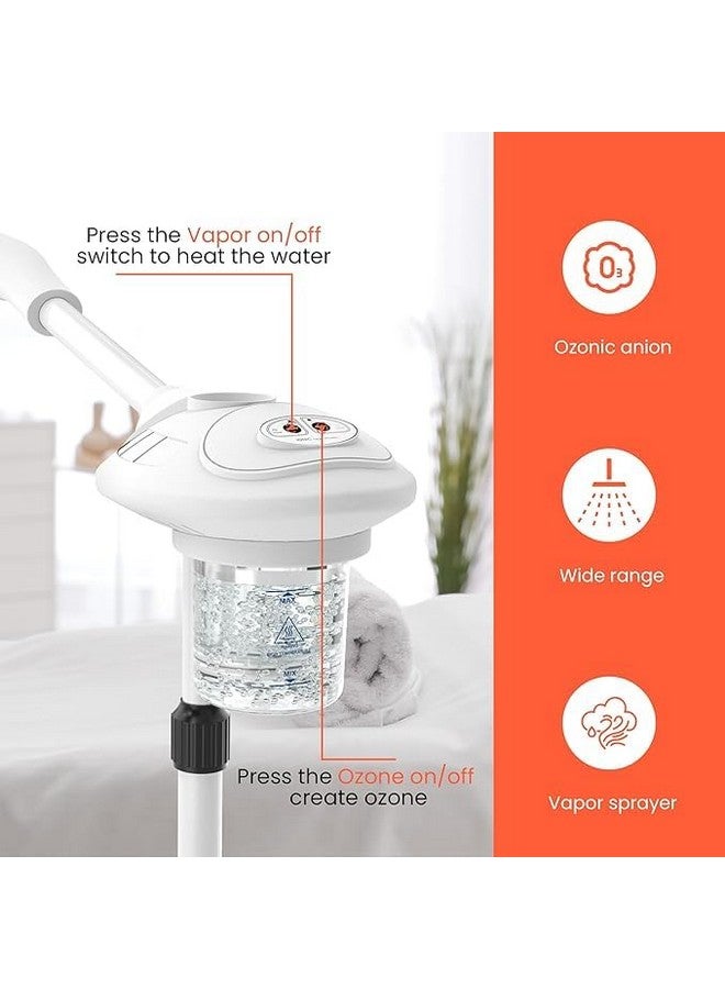 Qtavia Professional Facial Steamer, Face Steamer on Wheels, Ozone Face Steamer for Facial, Stand Facial Steamer Adjustable Height for Spa, Salon and at Home Use - Image 2