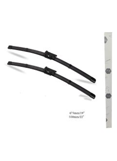 general brand Car Windshield Wiper Set, High-quality Material, Size 475 Mm, 19 Inches - 550 Mm, 22 Inches, 2 Pieces, New Optra 