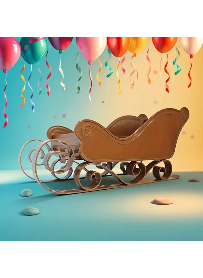 زينة عيد الميلاد الأحمر لعربة سانتا، رف تخزين ديكور العطلات، حاوية حلوى، مستلزمات الحفلات - Image 4