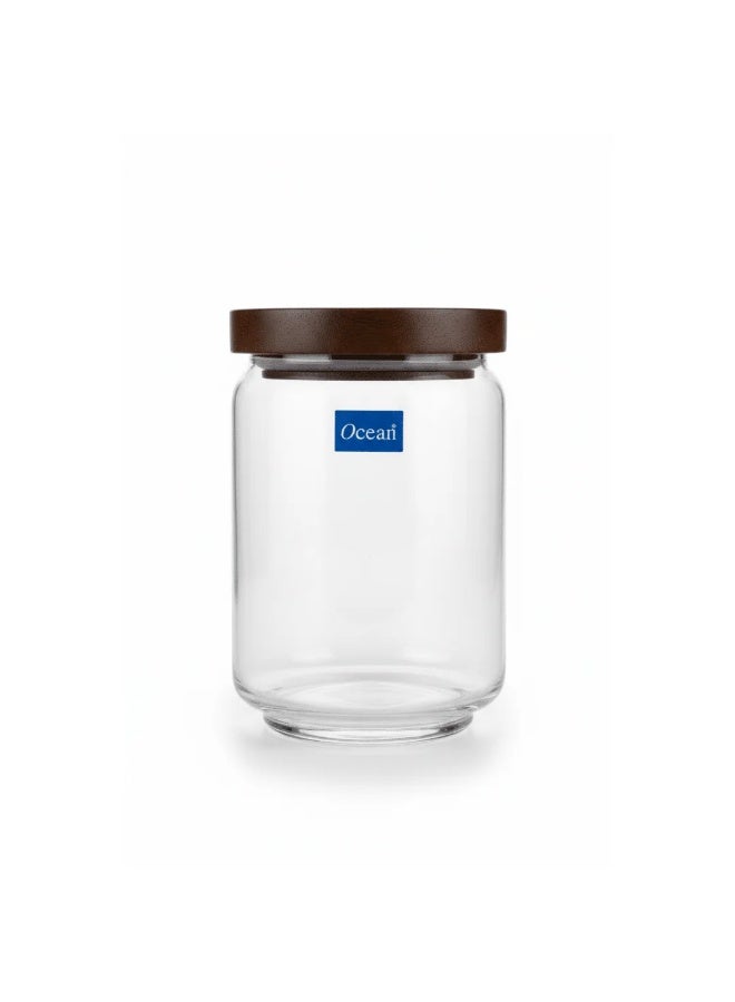 أوشن جلاسز برطمان زجاجي من أوشن بوب سعة 650 مل مع غطاء خشبي – وعاء محكم الإغلاق لتخزين السكر والتوابل والمكسرات والأطعمة الجافة – صنع في تايلاند - Image 3