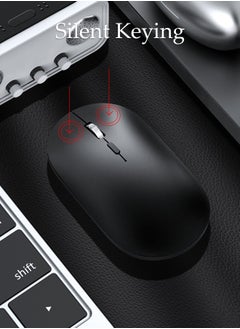 DUNISO Wireless Mouse, Slim Mouse Silent Mice Noiseless for Laptop with 2.4G USB Adapter Ultrafast Scrolling Portable Mouse Compatible with PC HP Lenovo ASUS Dell Smart TV  - Image 4