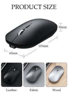 DUNISO Wireless Mouse, Slim Mouse Silent Mice Noiseless for Laptop with 2.4G USB Adapter Ultrafast Scrolling Portable Mouse Compatible with PC HP Lenovo ASUS Dell Smart TV  - Image 3