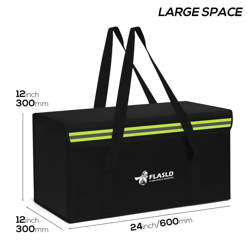 FLASLD Large Fireproof Document Bags, 24x12x12â€ Waterproof Storage Firesafe Bag, Fireproof Folder Safe Box for Cash, Valuables & Passport, Silicone Coating & Zipper Closure - Image 3