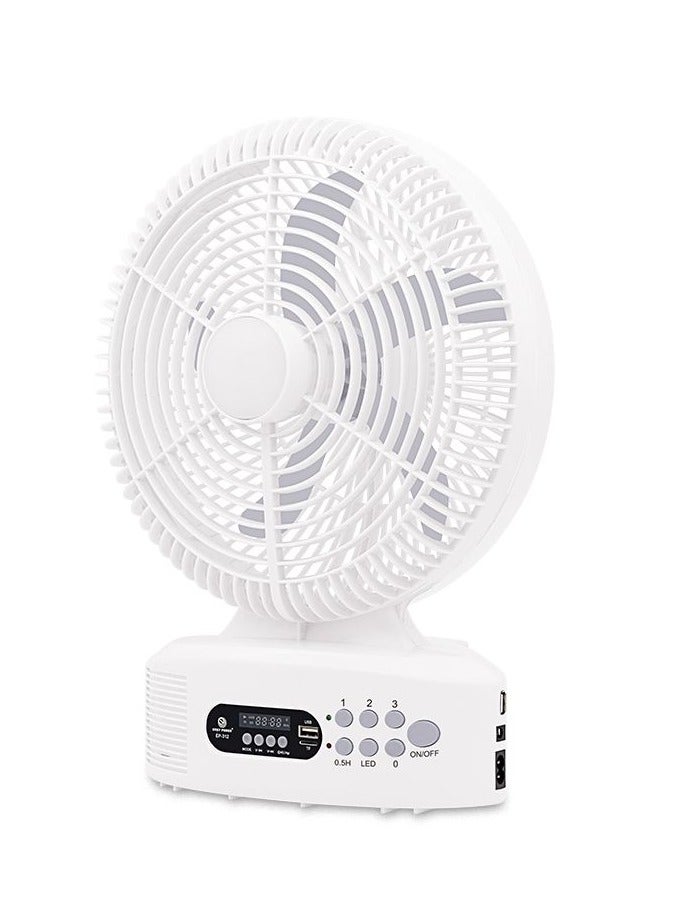 إيزي باور مروحة Easy Power EP-312 قابلة لإعادة الشحن مقاس 12 بوصة مع إضاءة ليلية وشحن بالطاقة الشمسية ومكبر صوت بلوتوث (راديو TF-USB-FM) ومروحة تيار متردد/تيار مستمر - Image 2