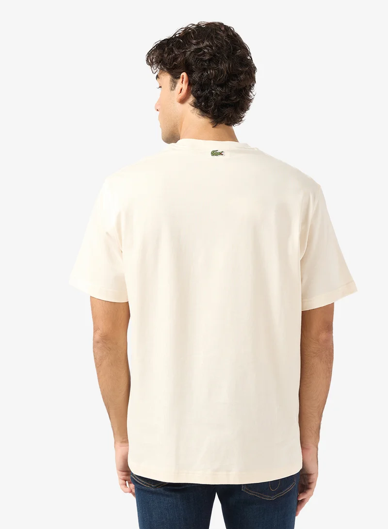 لاكوست تي شيرت كلاسيكي بطبعة وياقة دائرية