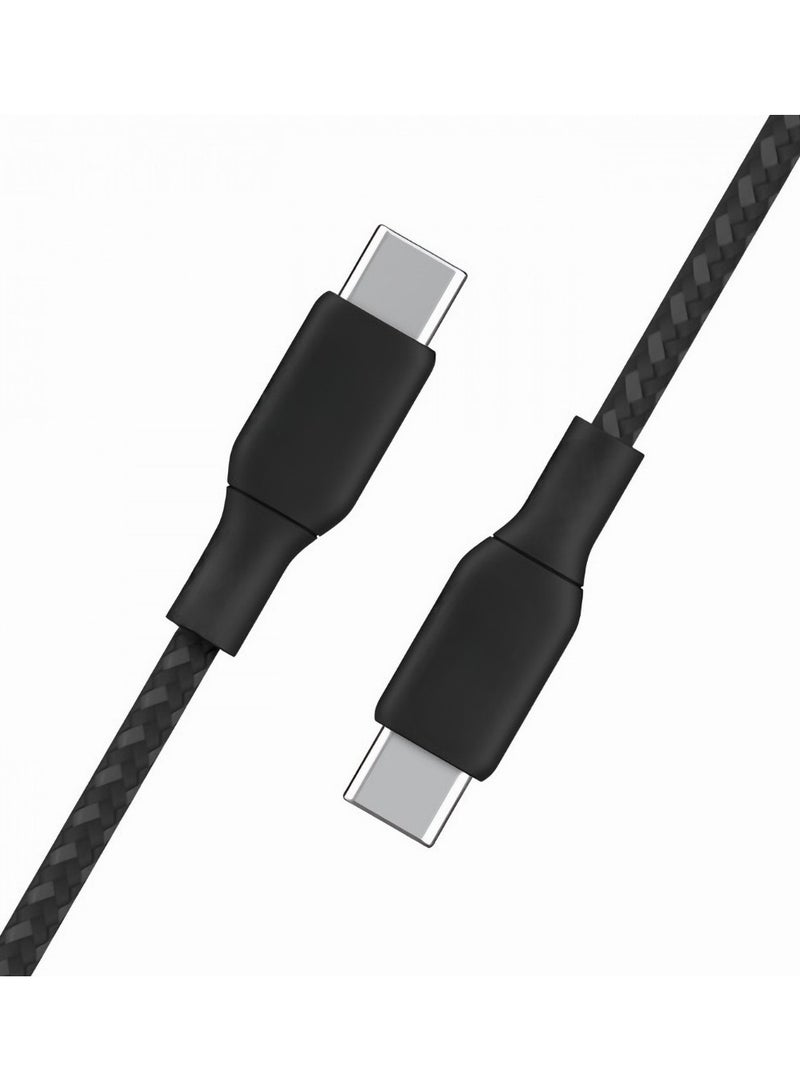 One Max PD Type-C to Type-C charging cable, 60W, supports fast charging, 1 meter long, black - Image 1