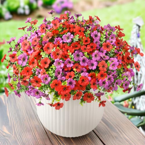 ZFProcess Artificial Flowers Faux Plants Outdoor Fake Flowers Spring Decor12 Bundles Realistic Plastic Plant Colorful Daisy UV Resistant for Porch Patio Home Yard Garden Window Box Pot Planters - Image 1