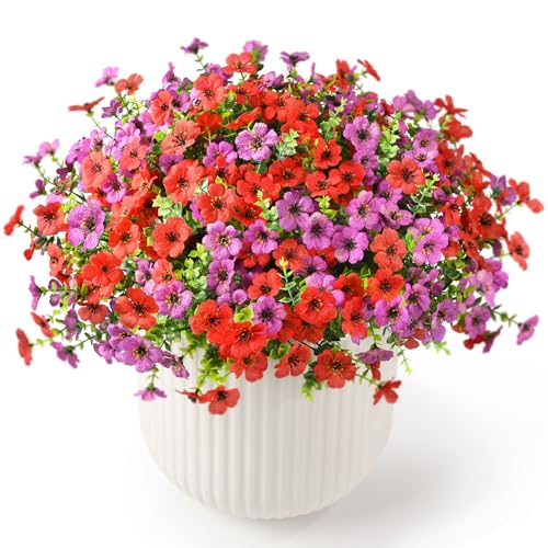 ZFProcess Artificial Flowers Faux Plants Outdoor Fake Flowers Spring Decor12 Bundles Realistic Plastic Plant Colorful Daisy UV Resistant for Porch Patio Home Yard Garden Window Box Pot Planters - Image 3