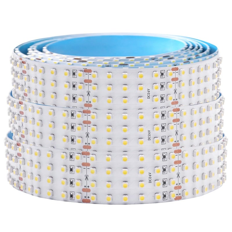 SuperlightingLED Quad Row LED Strip Lights - 24VDC 3528SMD 146LEDs/Ft High CRI 95 - Brightest Flexible LED Tape Lights - 1,170 Lumens/Ft - 2400 LEDs 16.4Ft Per Roll For photographic Lighting(White 6000K) - Image 1