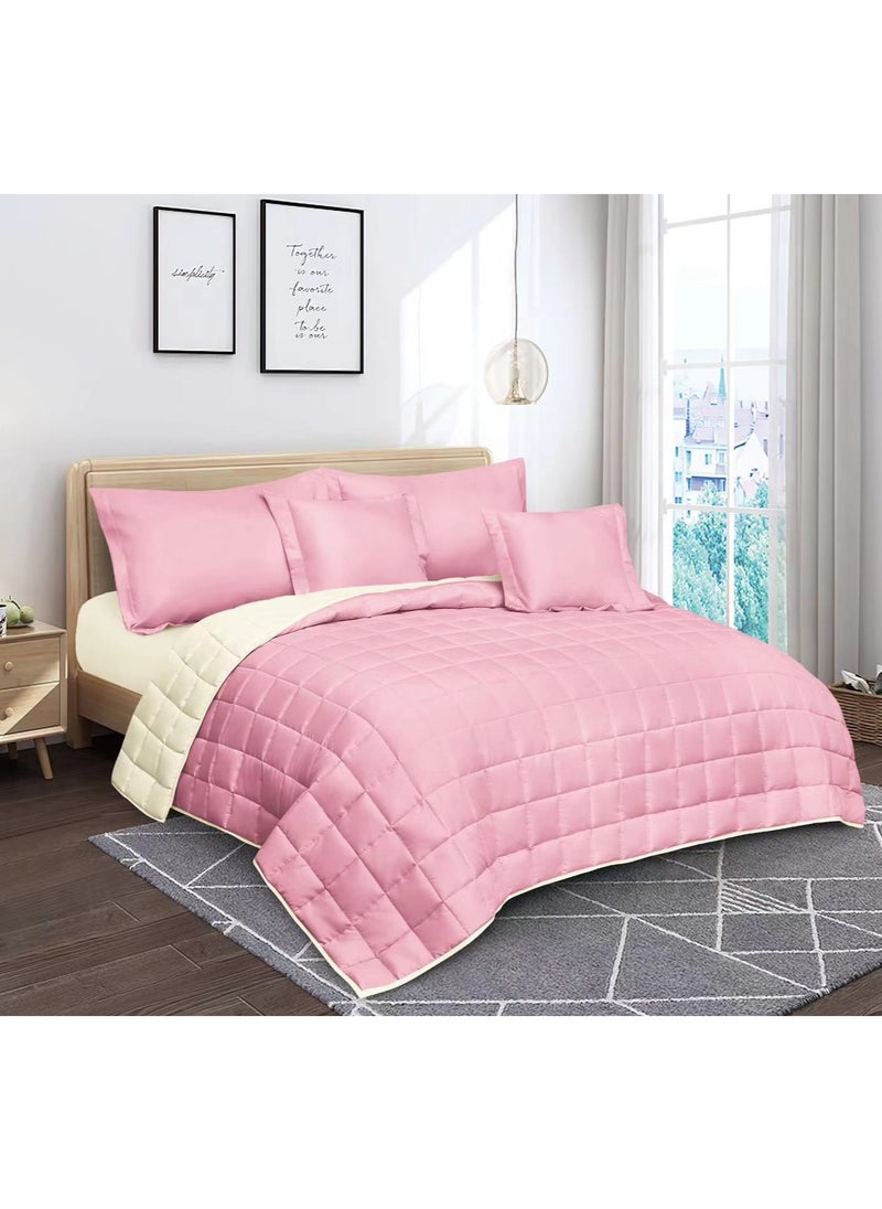 Red Rose Summer hotel double bed sheet to add elegance to your room decor, made of microfiber, size 240*260 cm, 6 pieces  - Image 1