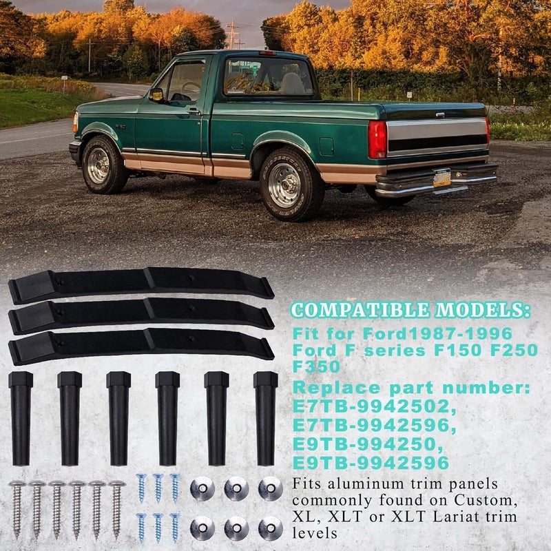 gtpartes Bracket Set for Tailgate Trim Panel Compatible with 1987-1996 Ford F150 F250 F350 - Image 3