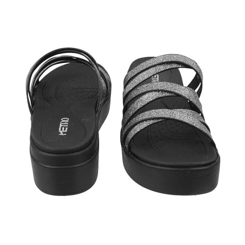 Metro Women Gun Metal Wedge Heel Fashion Slip-on Sandal UK/6 EU/39 (34-109) - Image 5