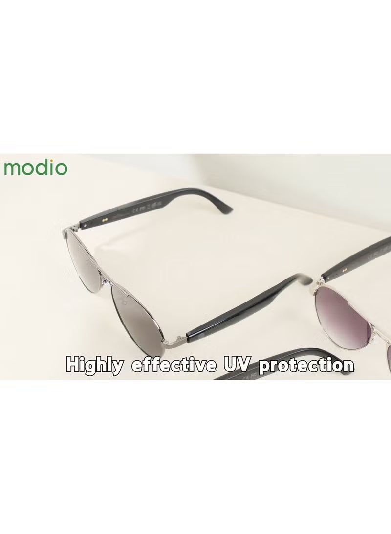 موديو Modio MG05 Smart Audio Glasses in Silver with Bluetooth Speakers & UVB Protection | Open-Ear Wireless Music & Call Function | Lightweight Smart Wearable Eyewear with Multifunction Touch Controls | Stylish Sunglasses for Men & Women, Ideal for Daily Use - Image 3
