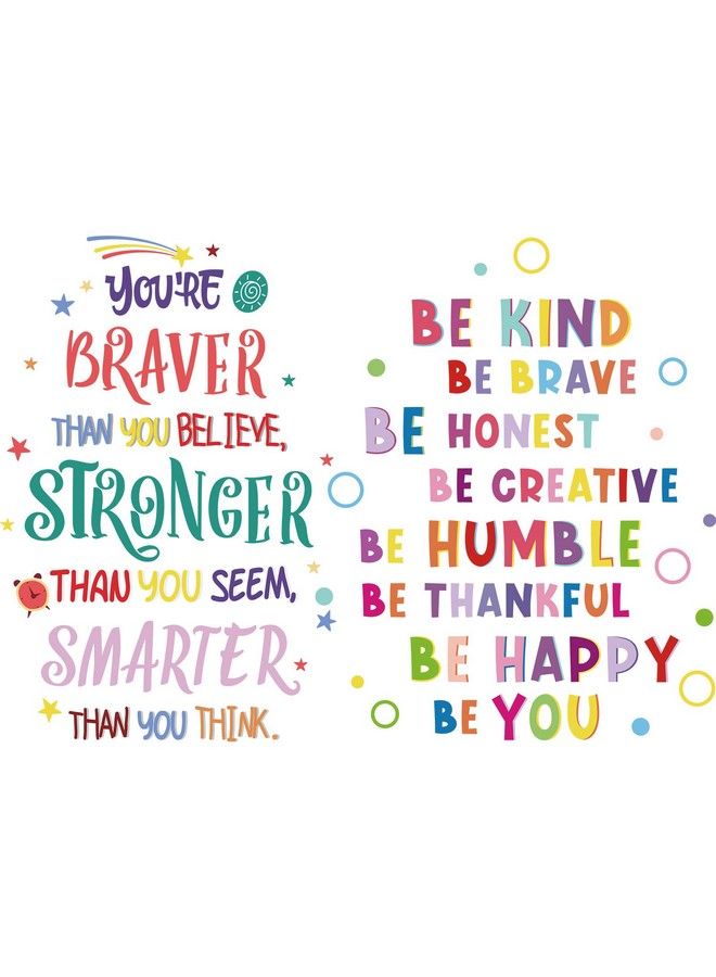 Zonon 6 قطع ملصقات حائط ملونة ملهمة عبارات تحفيزية ملصق حائط "أنت أشجع مما تعتقد" ملصقات لفصل دراسي أو حضانة أو ديكور منزلي للأطفال - Image 1