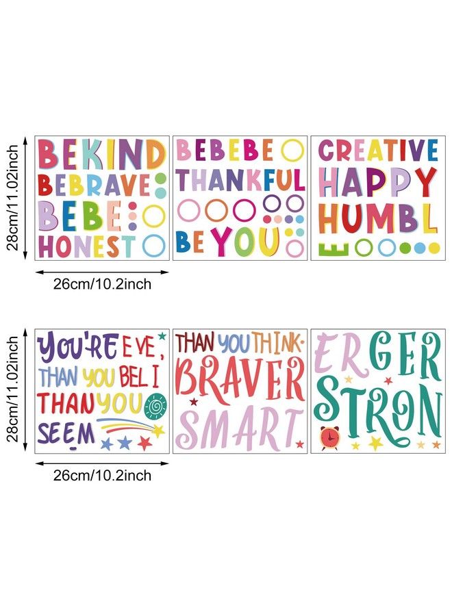 Zonon 6 قطع ملصقات حائط ملونة ملهمة عبارات تحفيزية ملصق حائط "أنت أشجع مما تعتقد" ملصقات لفصل دراسي أو حضانة أو ديكور منزلي للأطفال - Image 3