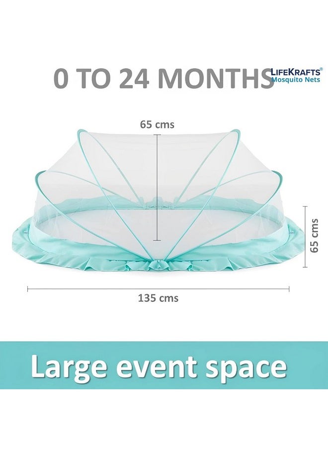 Lifekrafts Foldable Baby Mosquito Net, Bottomless Net For Infants, For Safe & Easy Use | Ensures Your Baby'S Safe Sleep 135 X 65 X 65Cms, For Babies & Toddlers (0 To 24 Months) - Ocean Green  - Image 4