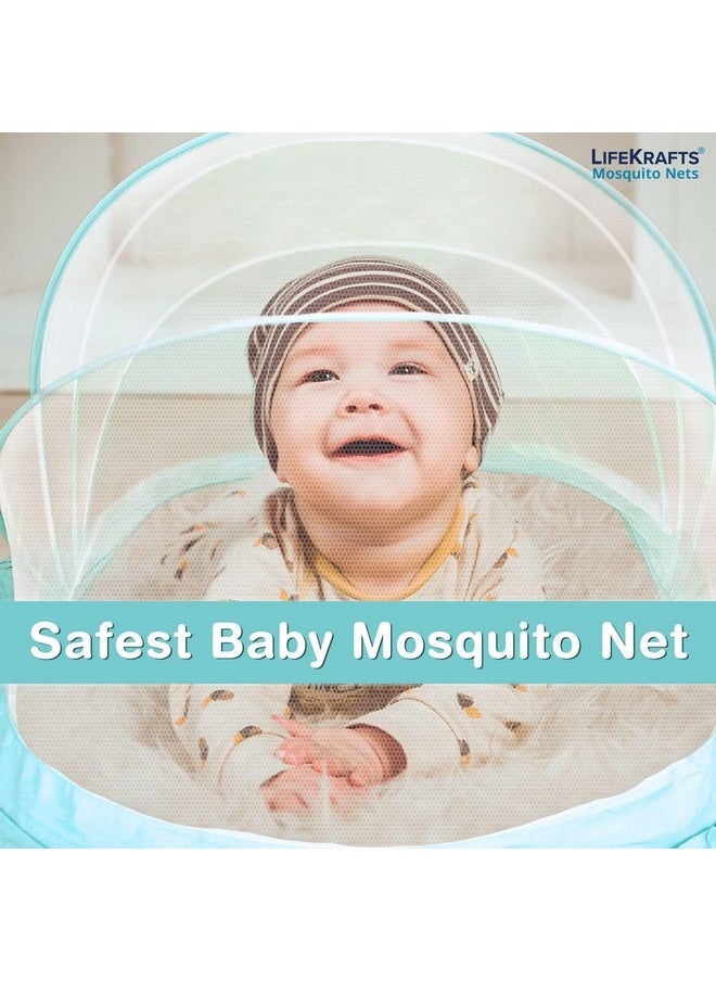 Lifekrafts Foldable Baby Mosquito Net, Bottomless Net For Infants, For Safe & Easy Use | Ensures Your Baby'S Safe Sleep 135 X 65 X 65Cms, For Babies & Toddlers (0 To 24 Months) - Ocean Green  - Image 5